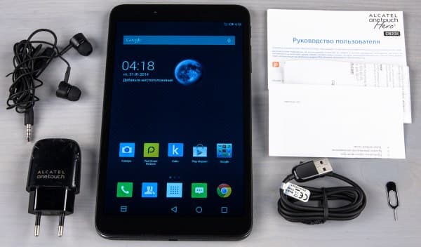 Комплектация планшета Alcatel OneTouch Hero 8