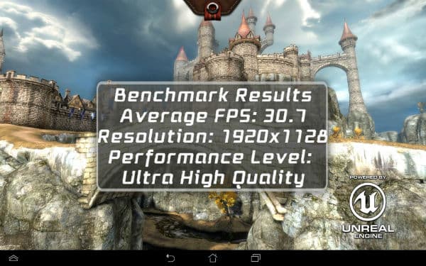 Скриншот Epic Citadel, снятый на ASUS MeMO Pad FHD 10