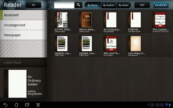 Приложение MyLibrary на планшете Asus Eee Pad Slider