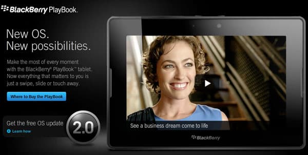 Реклама BlackBerry PlayBook OS 2