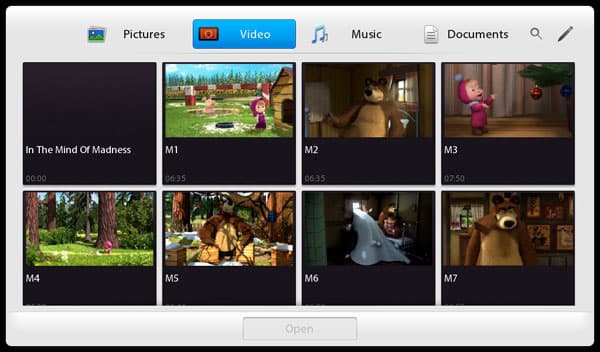 Менеджер файлов на планшете BlackBerry PlayBook