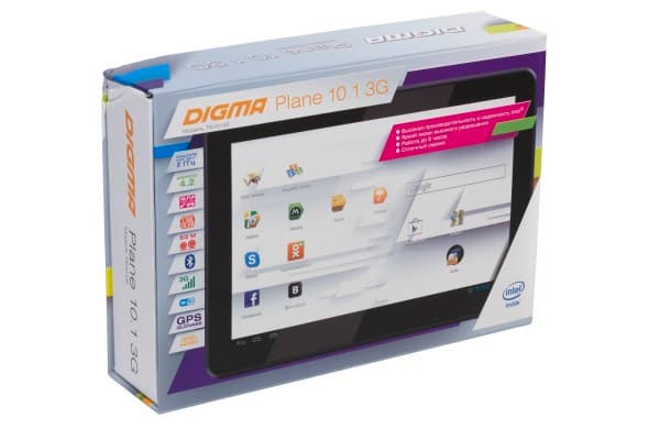 Коробка с планшетом Digma Plane 10.1 3G