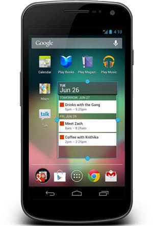 Виджеты на Android 4.1 Jelly Bean
