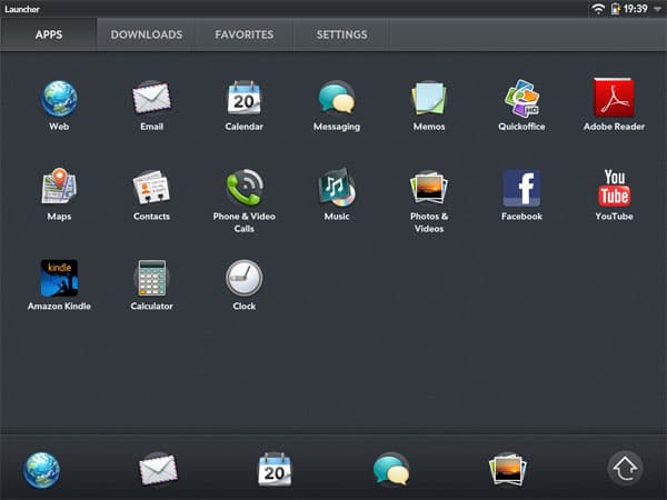 Установленные приложения на планшете HP TouchPad