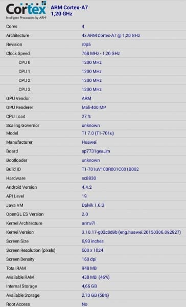 Дизайн планшета Huawei Mediapad T1 7.0