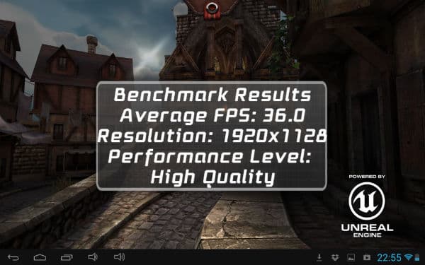 Скриншот Epic Citadel, снятый на iconBIT NetTAB Thor Quad FHD