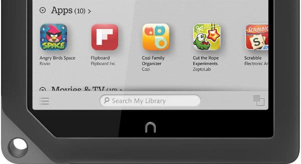 Вид сверху Nook HD+