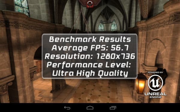 Скриншот Epic Citadel, снятый на Etuline (Nvidia) Tegra Note 7