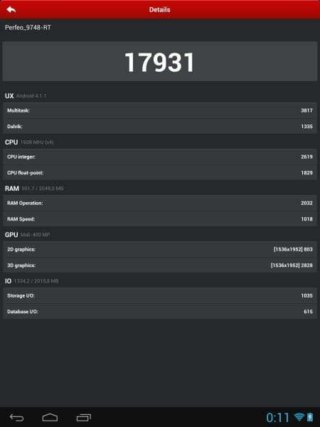 Производительность планшета Perfeo 9748-RT