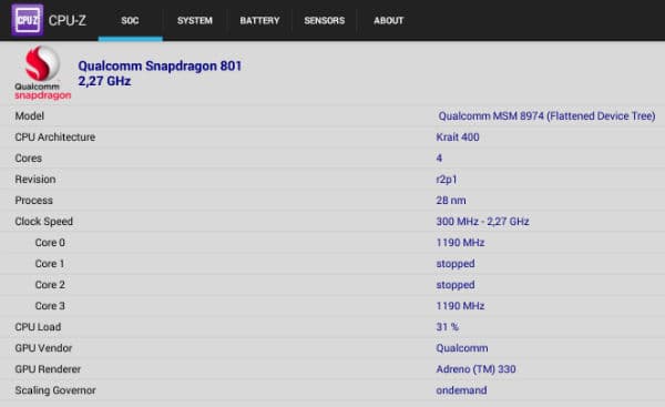 Скриншот Sony Xperia Z2 Tablet