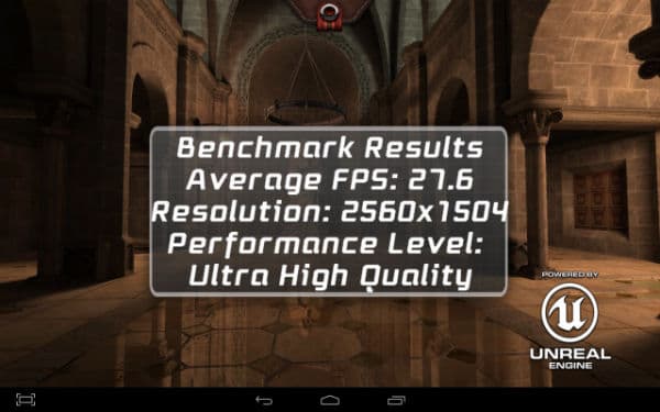 Скриншот Epic Citadel, снятый на Toshiba Excite Write