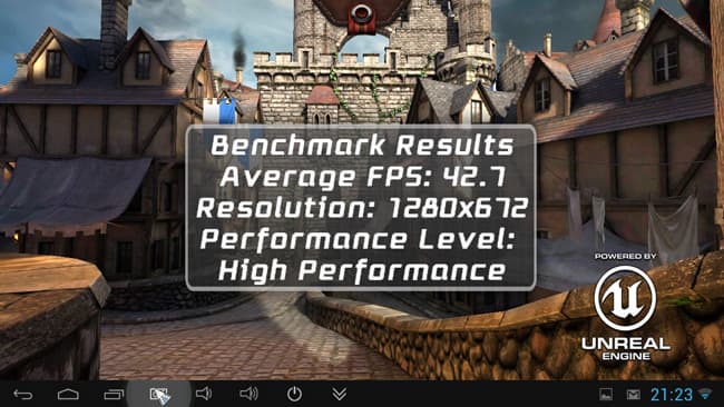 UG007b. Встроенный тест игры Epic Citadel с установками High Performance