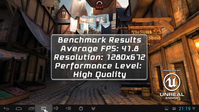 UG007b. Встроенный тест игры Epic Citadel с установками High Quality