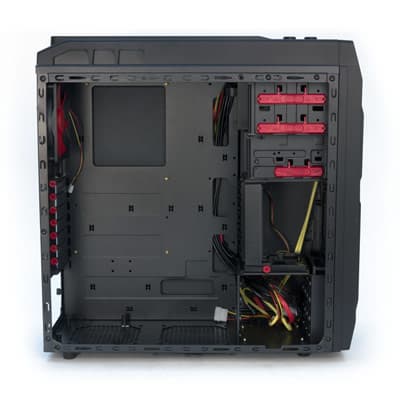 Корпус Chieftec LF-01B, вид на шасси слева