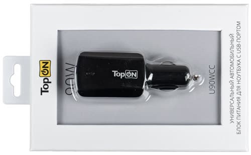 Универсальный автомобильный блок питания для ноутбука с USB-портом TopON U90WCC