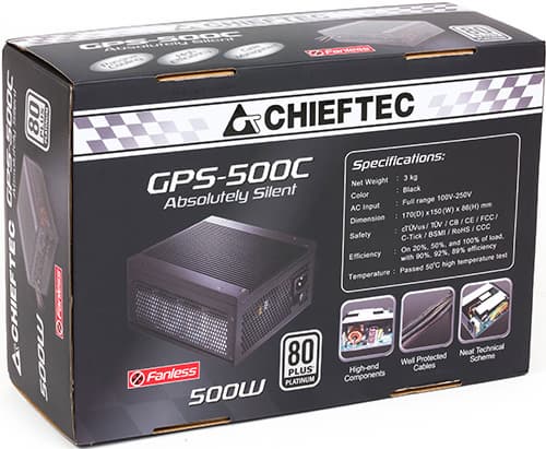 Упаковка блока питания Chieftec GPS-500C