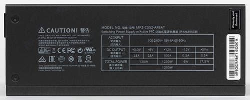 Характеристики блока питания Cooler Master MasterWatt Maker 1200 MIJ (MPZ-C002-AFBAT)