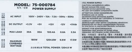 Характеристики блока питания Corsair AX1200i