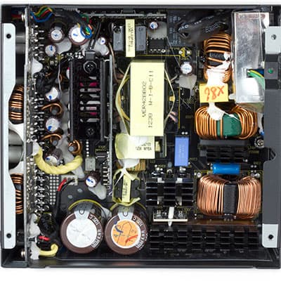 Вид платы блока питания Corsair AX860