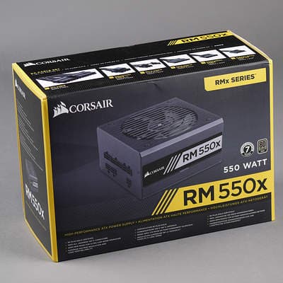 Упаковка блока питания Corsair RM550x