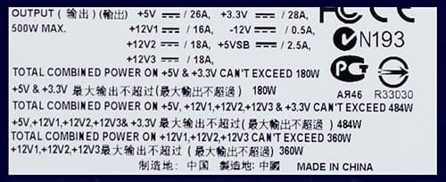Характеристики блока питания Delta GPS-500AB-A