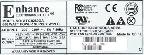 Блок питания Enhance ATX-0260GA