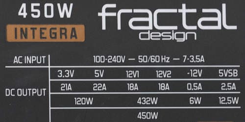 Характеристики блока питания Fractal Design Integra SFX 450W (FSP450-60GHS(85))