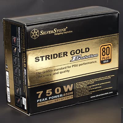 Упаковка блока питания SilverStone Strider Gold Evolution 750