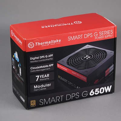 Упаковка блока питания Thermaltake Smart DPS G 650W Gold (SPG-650DH3CCG)