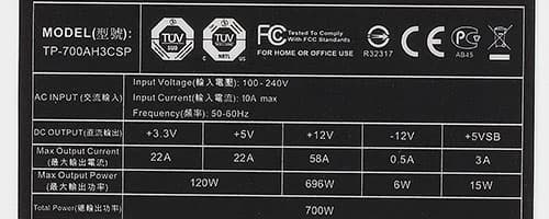 Характеристики блока питания Thermaltake Toughpower Grand 700W (TPG-700M)