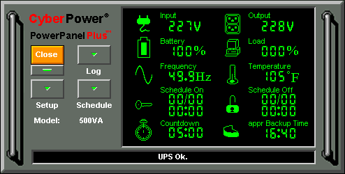информационная панель PowerPanel Plus