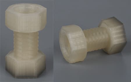 Печать болта и гайки, T-PLA