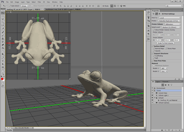 Печать 3D-модели из Photoshop CC