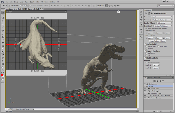 Печать 3D-модели из Photoshop CC