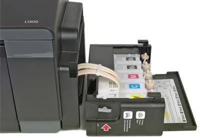 Epson L1300 со снятыми емкостями для чернил