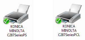 Konica Minolta bizhub C227, установка ПО