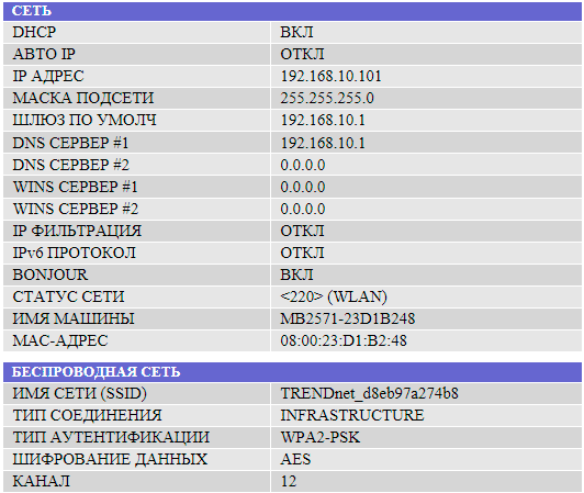 МФУ Panasonic KX-MB2571, Встроенный Web сервер