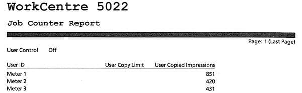 Xerox WC5022D, пример отчета Xerox WorkCentre 5022D, пример отчета
