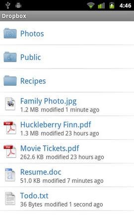 Dropbox для Android