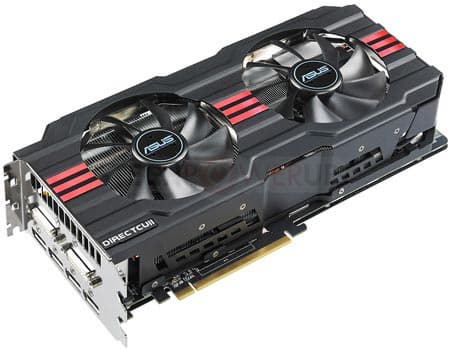 3D-карта ASUS Radeon HD 7970 DirectCu II получила систему охлаждения с двумя вентиляторами
