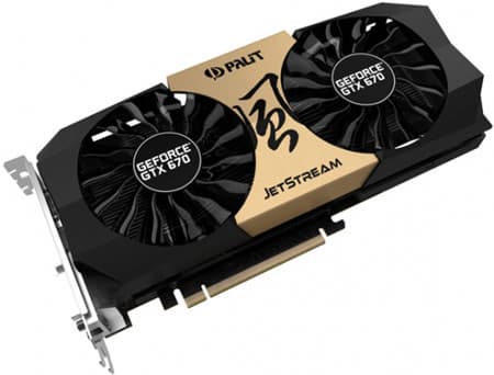 TDP Palit GeForce GTX 670 JetStream составляет 185 Вт