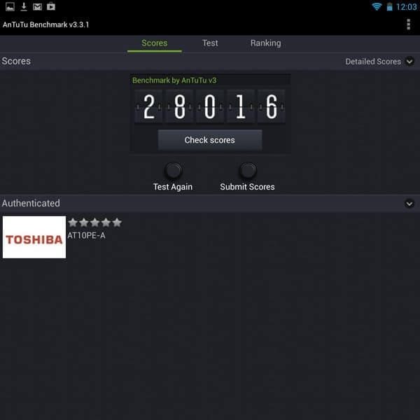 Тесты планшета Toshiba Excite Write дают представление о производительности платформы Nvidia Tegra 4