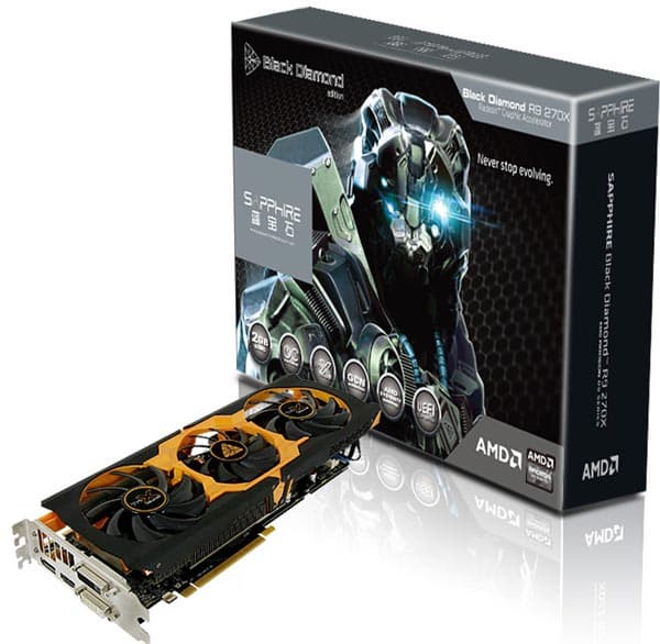 3D-карта Sapphire Radeon R9 270X Black Diamond Edition оснащена четырьмя видеовыходами