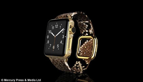 Корпус, усыпанный бриллиантами, и ремешок из кожи питона призваны украсить часы Apple Watch