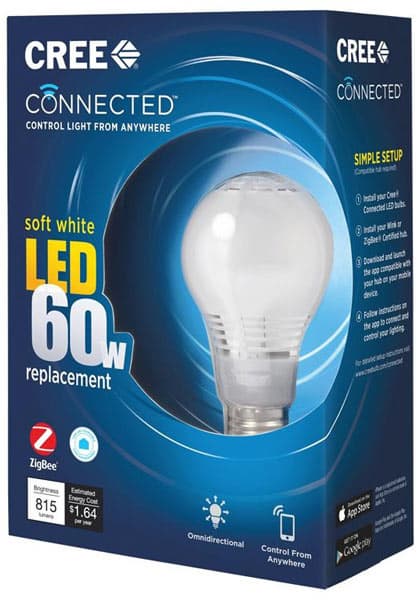 Светодиодная лампочка Connected Cree LED Bulb поддерживает ZigBee
