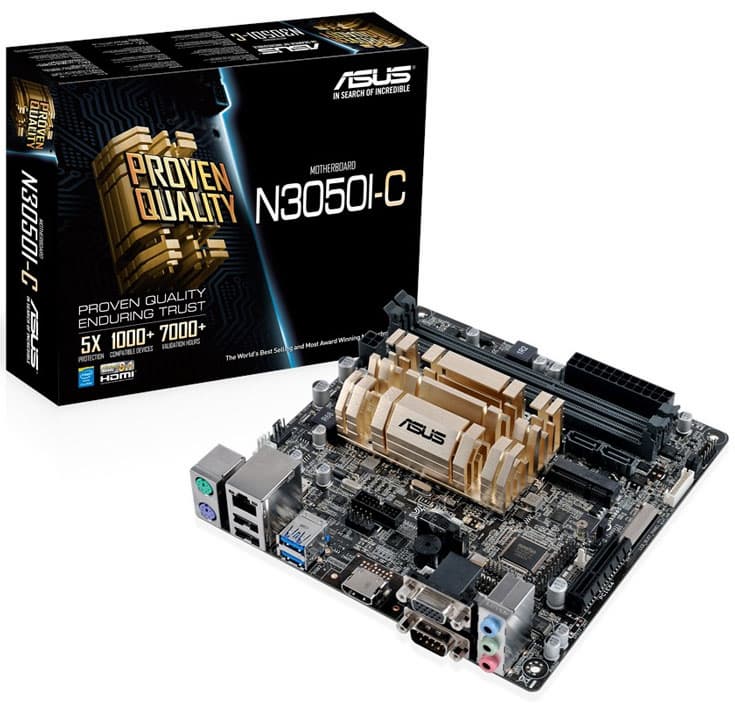 Системные платы Asus N3050I-C и N3150I-C выполнены в типоразмере mini-ITX