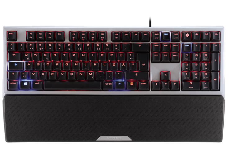 К компьютеру клавиатура Cherry MX Board 6.0 подключается двухметровым кабелем USB