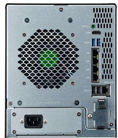 Сетевое хранилище Thecus N5810PRO оснащено пятью портами Gigabit Ethernet и встроенным источником бесперебойного питания
