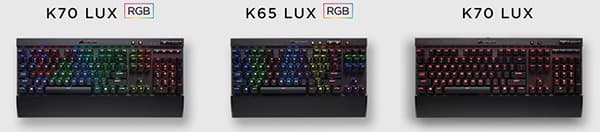 Corsair K70 Lux RGB, K65 Lux RGB и K70 Lux