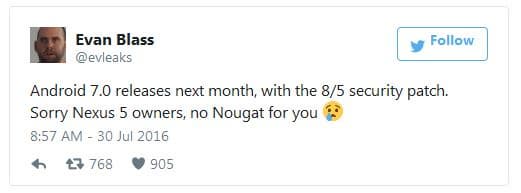 Как обычно, первыми на обновление могут рассчитывать аппараты серии Nexus